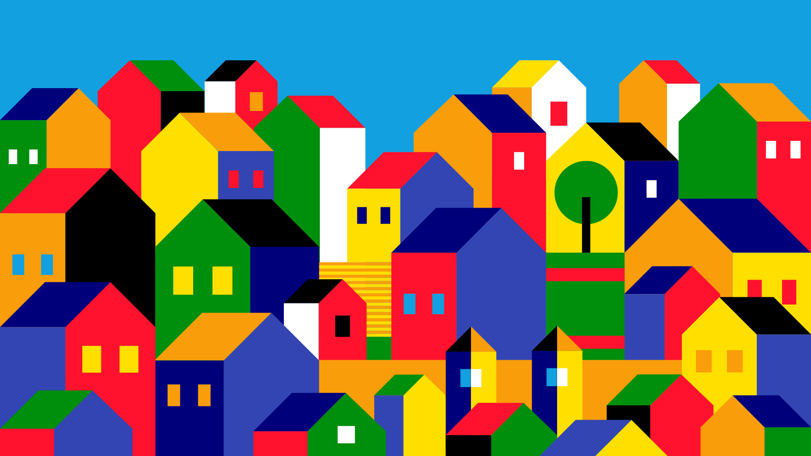 Colorful houses on a hillside