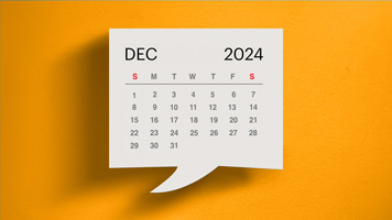 December 2024 calendar orange background