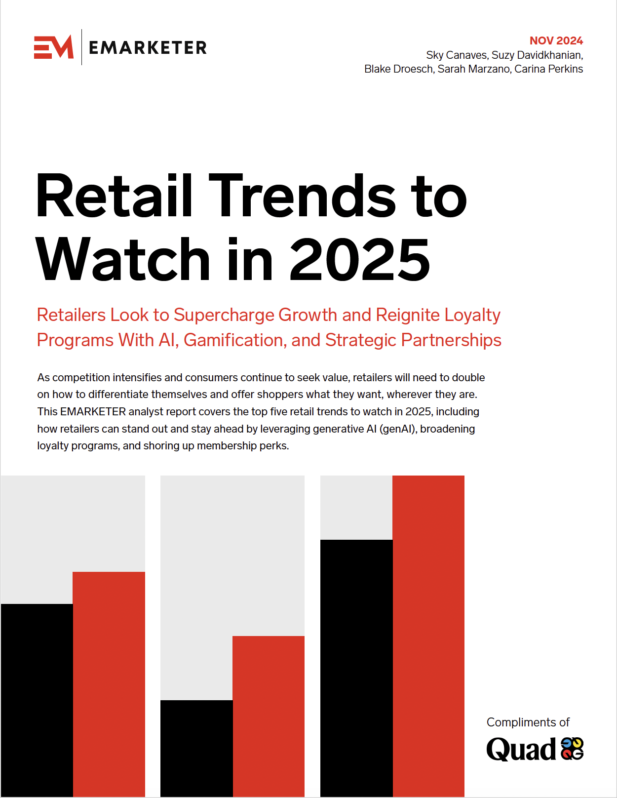 eMarketer retail trends to watch in 2025 cover, compliments of Quad