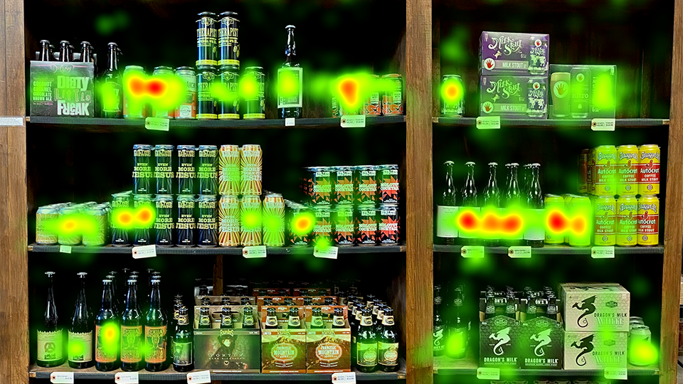 Heat mapping for testing brand packaging