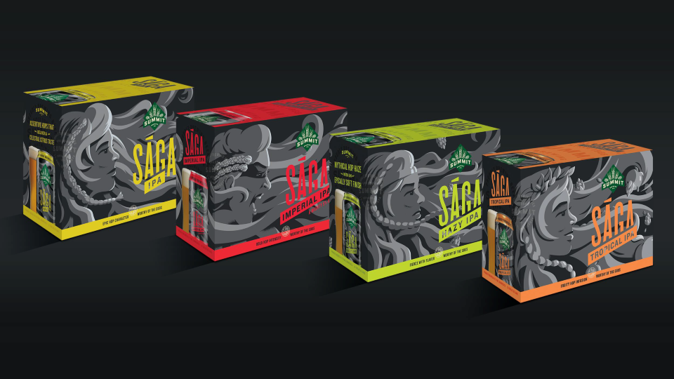 Saga IPA line packaging